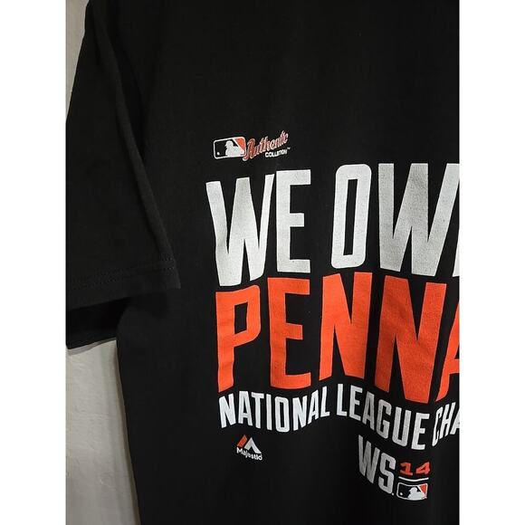 Majestic Giants We Own The Pennant T-Shirt National League Champions Large Black - Picture 4 of 8